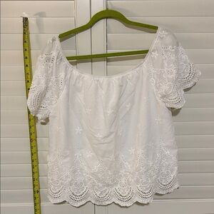 Chic White Eyelet Blouse